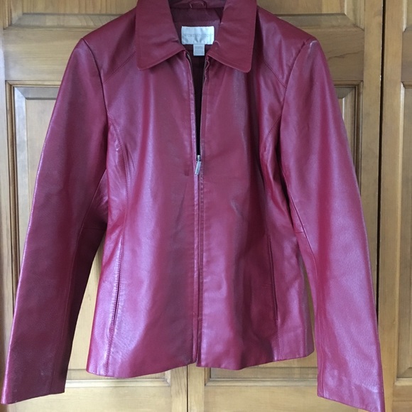 Worthington Jackets & Blazers - Worthington deep red leather jacket
